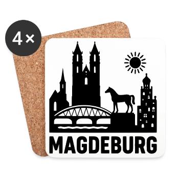 Magdeburg Silhouette - Coasters (set of 4) - white - Front