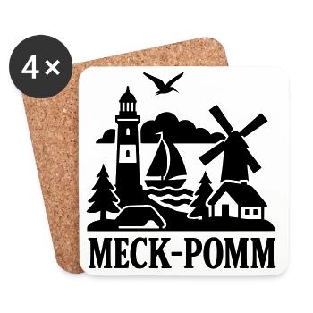 Meckpomm Silhouette - Coasters (set of 4) - white - Front