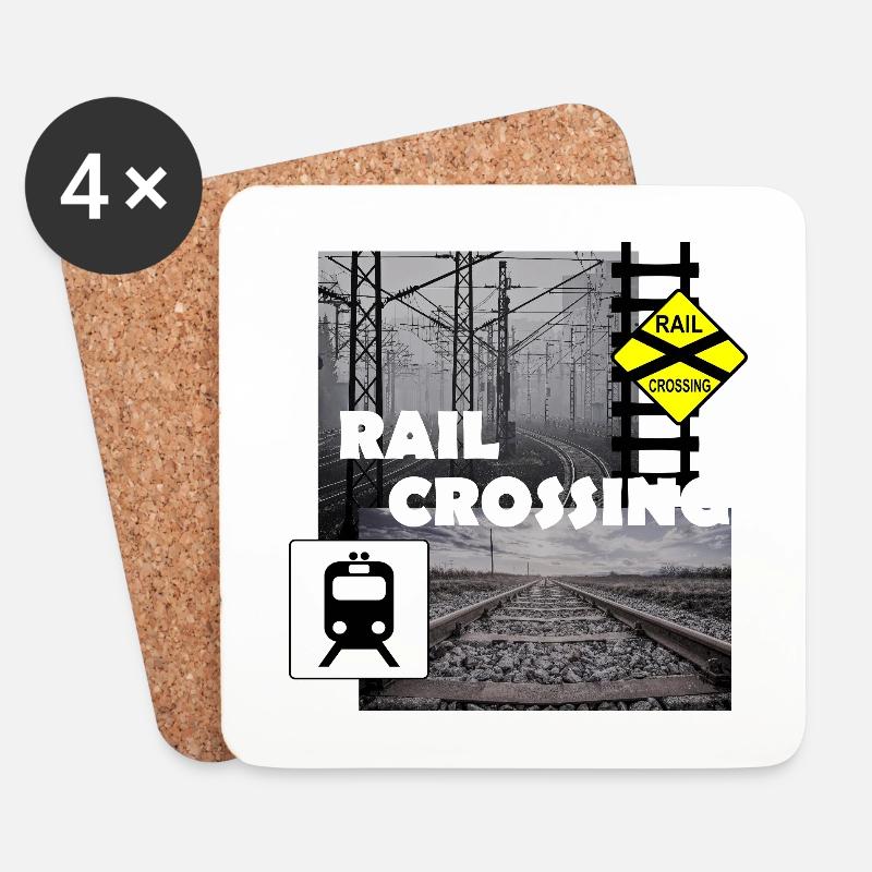 RAIL CROSSING - Untersetzer (4er-Set) - Weiß
