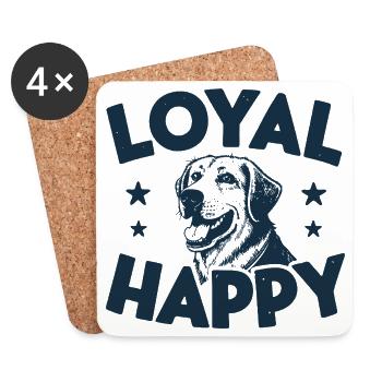 Loyal and Joyful Doggie - Coasters (set of 4) - white - Front