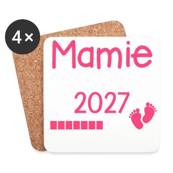 Mamie en 2027 Cadeau Future Grand-mère - Dessous de verre (lot de 4) - blanc - Devant