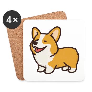 corgi - Coasters (set of 4) - white - Front
