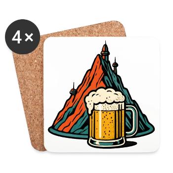 Bierberg Alpine scenery - Coasters (set of 4) - white - Front