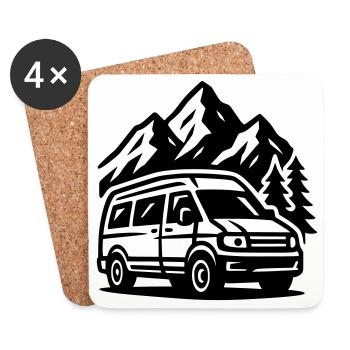 Vanlife - Coasters (set of 4) - white - Front