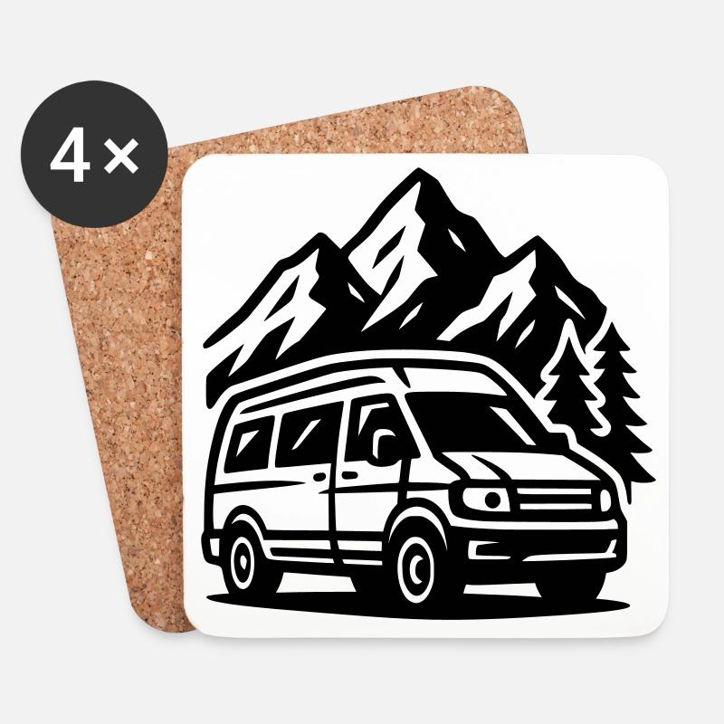 Vanlife - Coasters (set of 4) - white