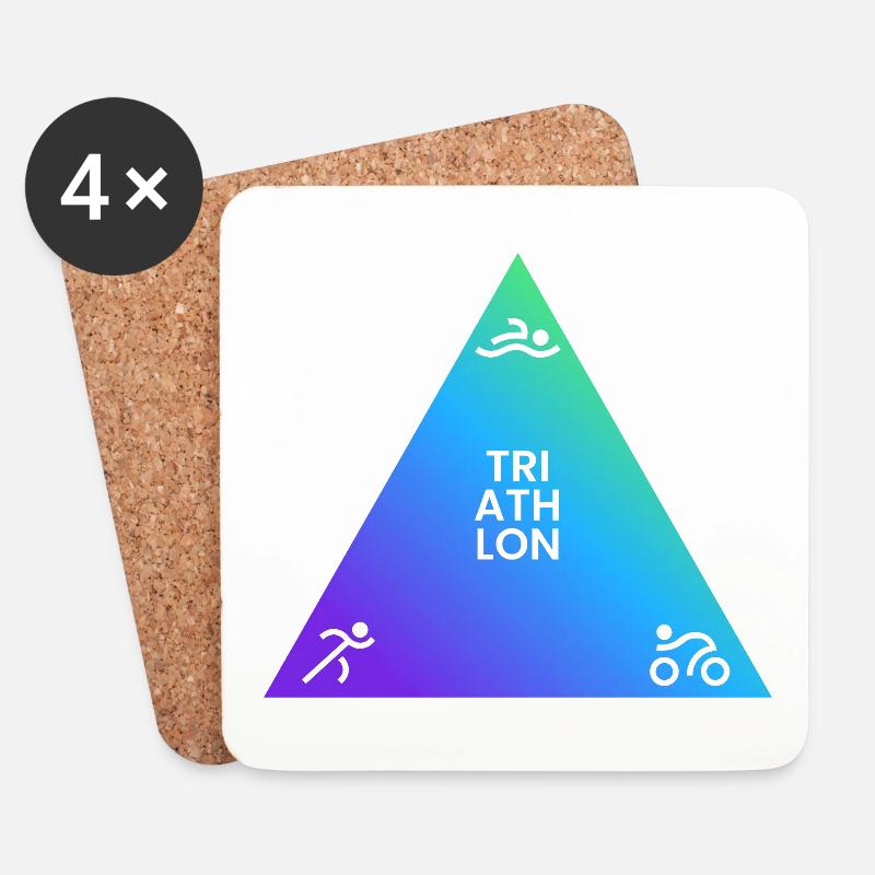 Triathlon Dreieck Gradient Logo - Untersetzer (4er-Set) - Weiß