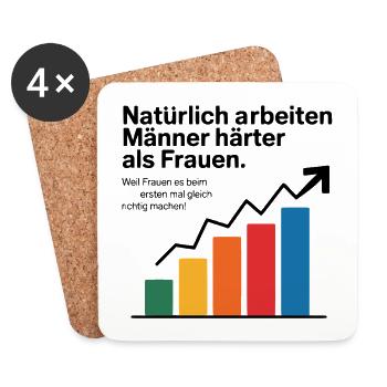 Of course, men work harder than women. - Coasters (set of 4) - white - Front