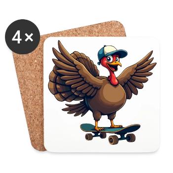 Dinde de Thanksgiving les gars - Dessous de verre (lot de 4) - blanc - Devant