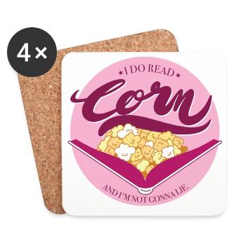 Corn mit rosa Hintergrund - Untersetzer (4er-Set) - Weiß - Vorne