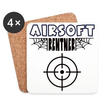 Airsoft Retraité Airsoft Joueur Airsoft Retraite Retraite - Dessous de verre (lot de 4) - blanc - Devant