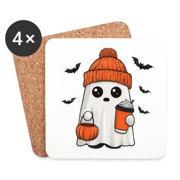 Cute Ghost for Halloween - Coasters (set of 4) - white - Front