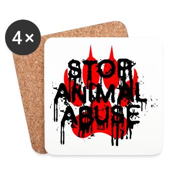 Stop Animal Abuse - Untersetzer (4er-Set) - Weiß - Vorne