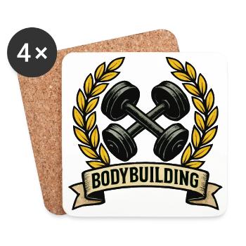 Body building with laurel dumbbells - Coasters (set of 4) - white - Front