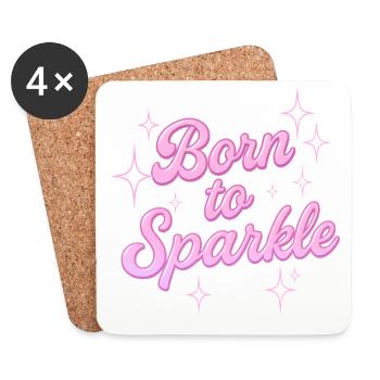 born to sparkle / y2k statement design - Untersetzer (4er-Set) - Weiß - Vorne