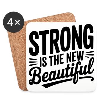 Strong is the New Beautiful - Coasters (set of 4) - white - Front
