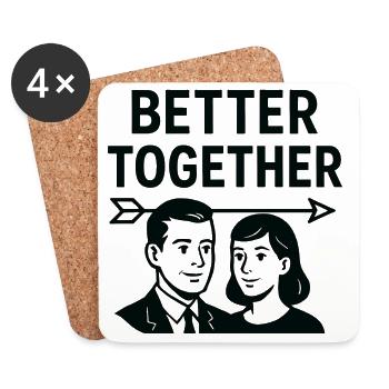 Marriage Love - Better Together - Coasters (set of 4) - white - Front