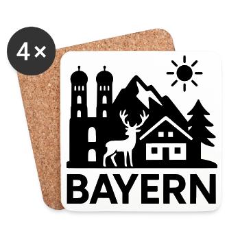 Bavaria Landmark State - Coasters (set of 4) - white - Front