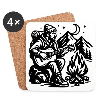 Feu de camp - Dessous de verre (lot de 4) - blanc - Devant