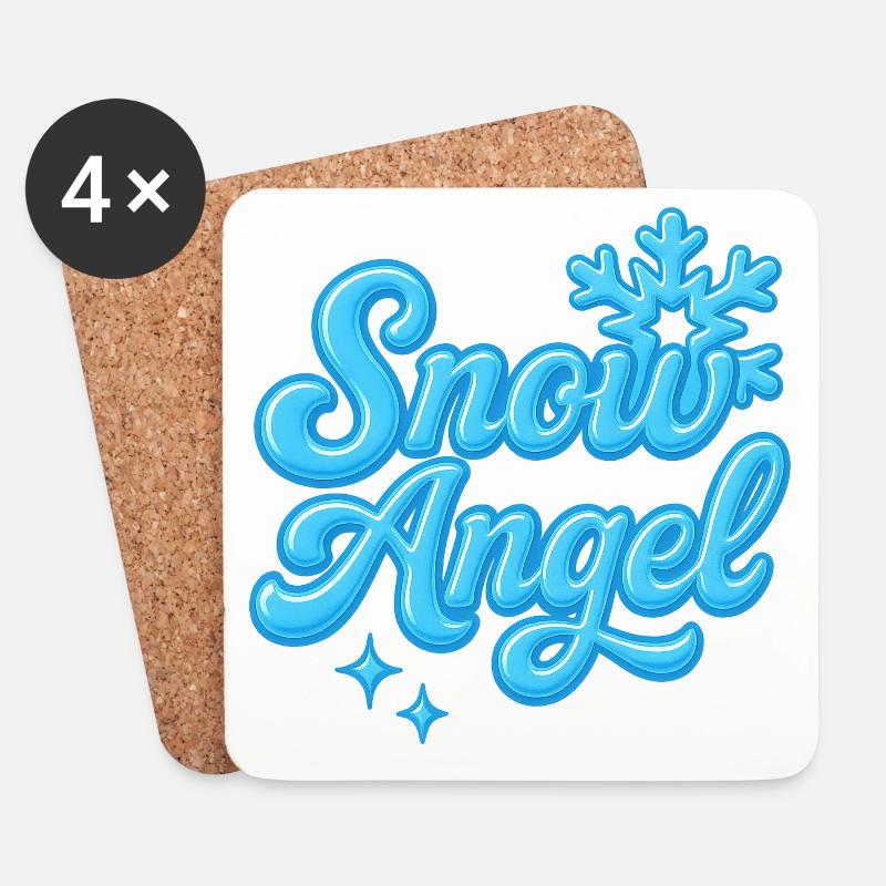 Snow Angle / Y2K Statement Design - Coasters (set of 4) - white