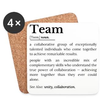 Team Definition  - Coasters (set of 4) - white - Front