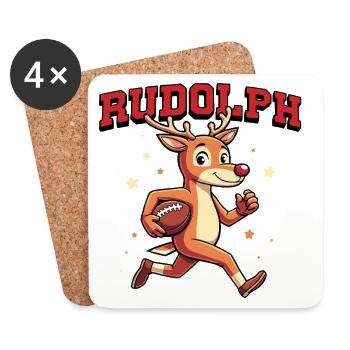 Rudolph das Rentier American Football - Untersetzer (4er-Set) - Weiß - Vorne