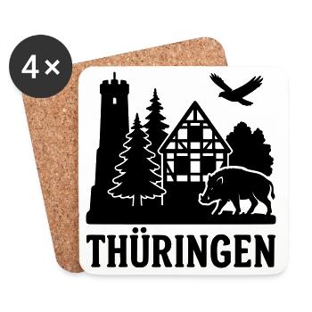 thüringen silhouette - Untersetzer (4er-Set) - Weiß - Vorne