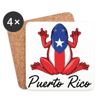 Puerto-ricanischer Coqui-Frosch Puerto Rico - Untersetzer (4er-Set) - Weiß - Vorne