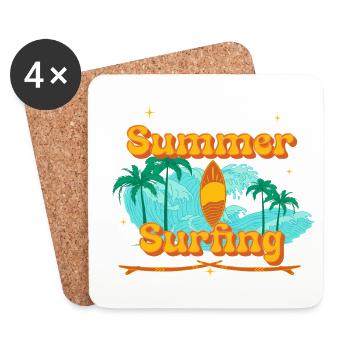 Surf - Dessous de verre (lot de 4) - blanc - Devant