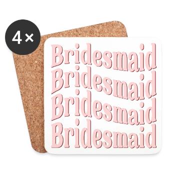 BRAUTJUNGFER HOCHZEIT WELLE - Untersetzer (4er-Set) - Weiß - Vorne