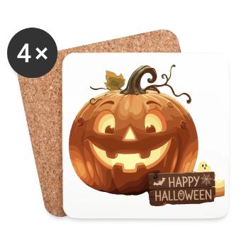 Happy Halloween Pumpkin - Coasters (set of 4) - white - Front