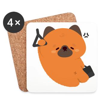 Trajet fatigué du chiot berger allemand - Dessous de verre (lot de 4) - blanc - Devant
