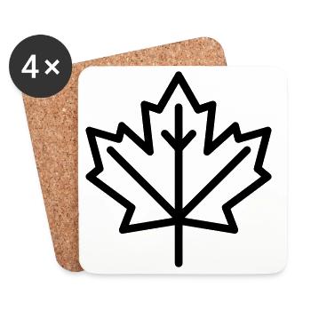 maple leaf - Coasters (set of 4) - white - Front