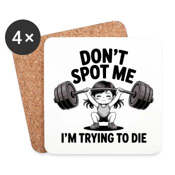 Ne me repère pas, j’essaie de mourir - Funny Gym Anime - Dessous de verre (lot de 4) - blanc - Devant
