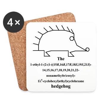 Molécule de hérisson - Nomenclature IUPAC Blague -b - Dessous de verre (lot de 4) - blanc - Devant