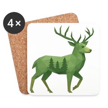 Geometric Deer - Coasters (set of 4) - white - Front
