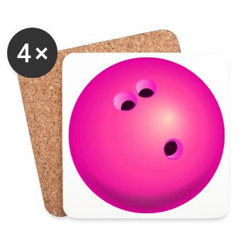 Bowling, Bowling, Bowling 🎶 - Untersetzer (4er-Set) - Weiß - Vorne