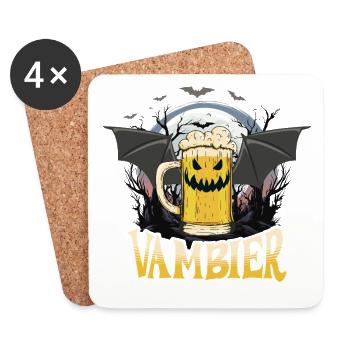 Vambier Vampir Bier Halloween Party Lustig Kostüm - Untersetzer (4er-Set) - Weiß - Vorne