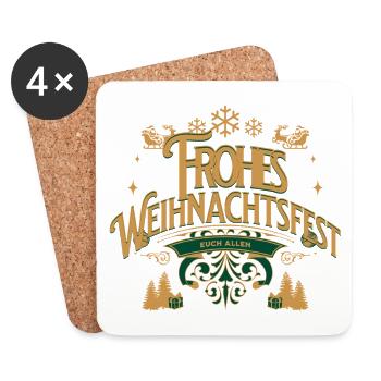 Liebevolle Weihnacht - Untersetzer (4er-Set) - Weiß - Vorne