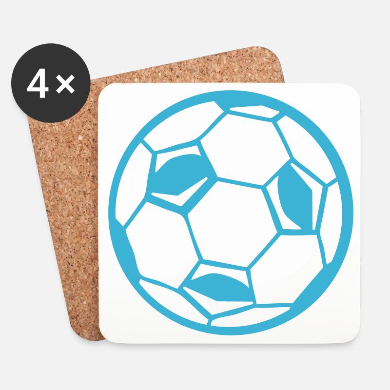 Fussball Ball Soccer - Untersetzer (4er-Set) - Weiß