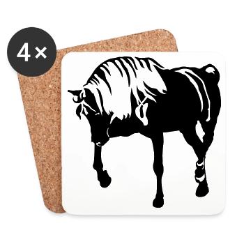 Cheval - Dessous de verre (lot de 4) - blanc - Devant