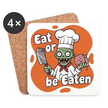 Cooking Zombie Eat or Be Eaten - Coasters (set of 4) - white - Front
