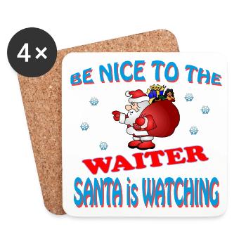SANTA WAITER - Untersetzer (4er-Set) - Weiß - Vorne