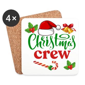 Équipage de Noël - Dessous de verre (lot de 4) - blanc - Devant