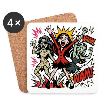 Vampir Königin Zombie Tanz - Untersetzer (4er-Set) - Weiß - Vorne