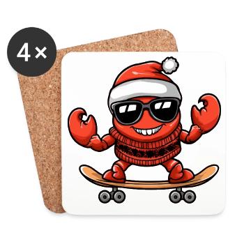 Crab Crab Christmas Funny - Coasters (set of 4) - white - Front