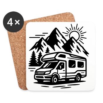 Camper - Coasters (set of 4) - white - Front