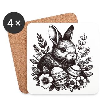 Osterhase - Untersetzer (4er-Set) - Weiß - Vorne
