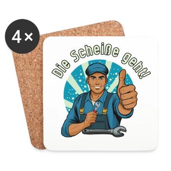 Motif mechanic thumbs up, finally it works - Coasters (set of 4) - white - Front