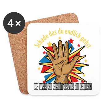 Popart Hand with Explosiveness, Oxymoron - Coasters (set of 4) - white - Front