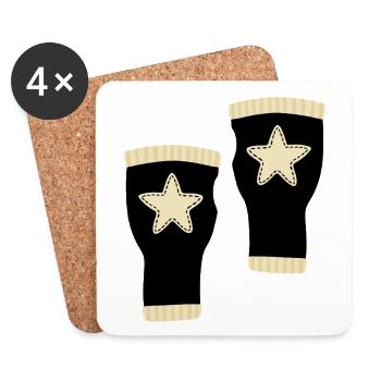 Star Fingerlose Handschuhe Design - Untersetzer (4er-Set) - Weiß - Vorne